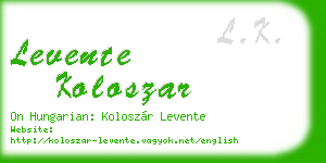 levente koloszar business card